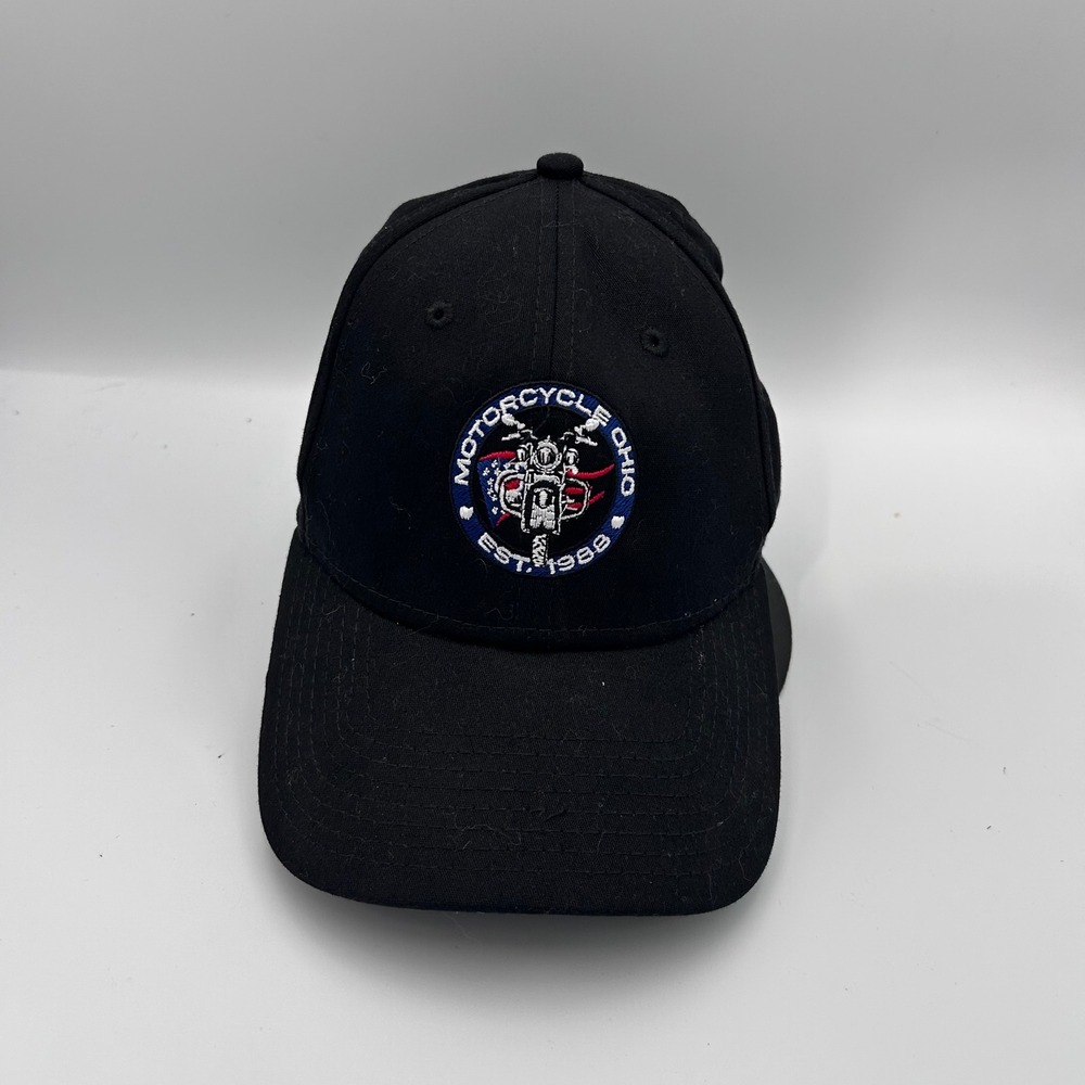 Motorcycle Ohio Est 1988 Embroidered Black Baseball Cap Hat Mens OSFM